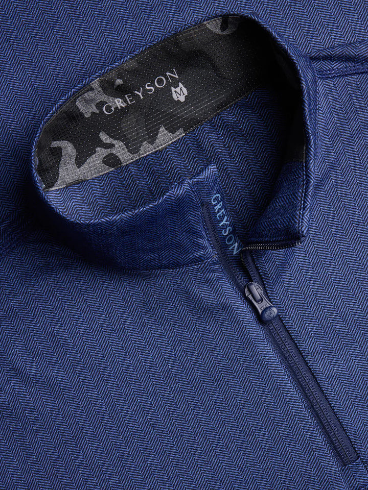 Tate Herringbone Quarter-Zip-Navy