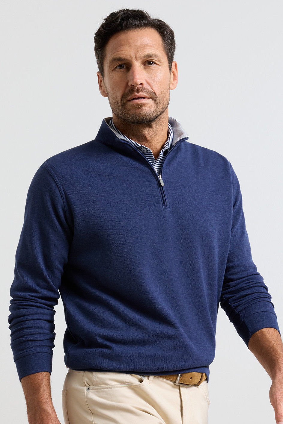 Crown Comfort Quarter-Zip Pullover-ME0K49-Navy