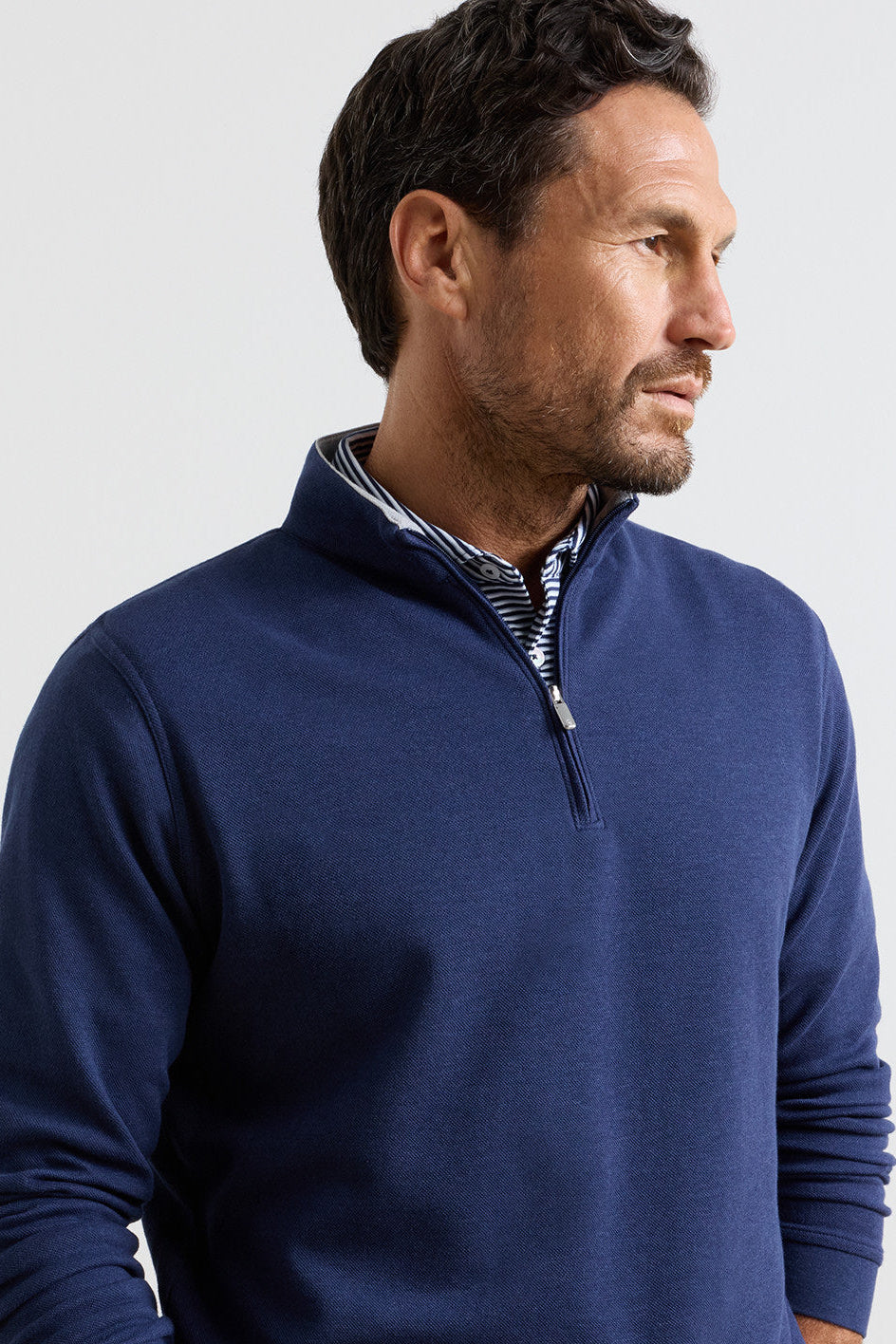 Crown Comfort Quarter-Zip Pullover-ME0K49-Navy