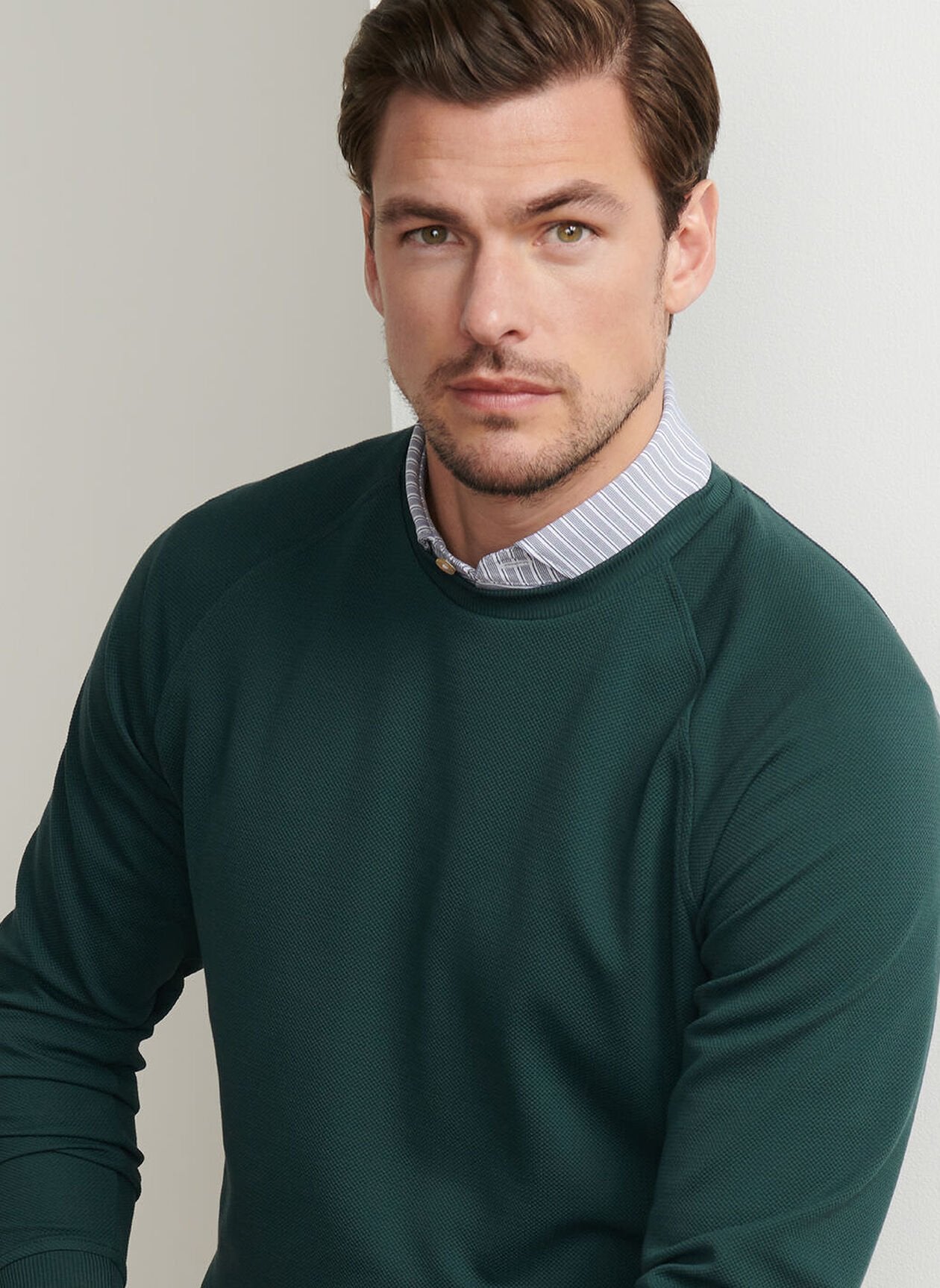 Cradle Piqué Performance Crewneck-Nordic Pine