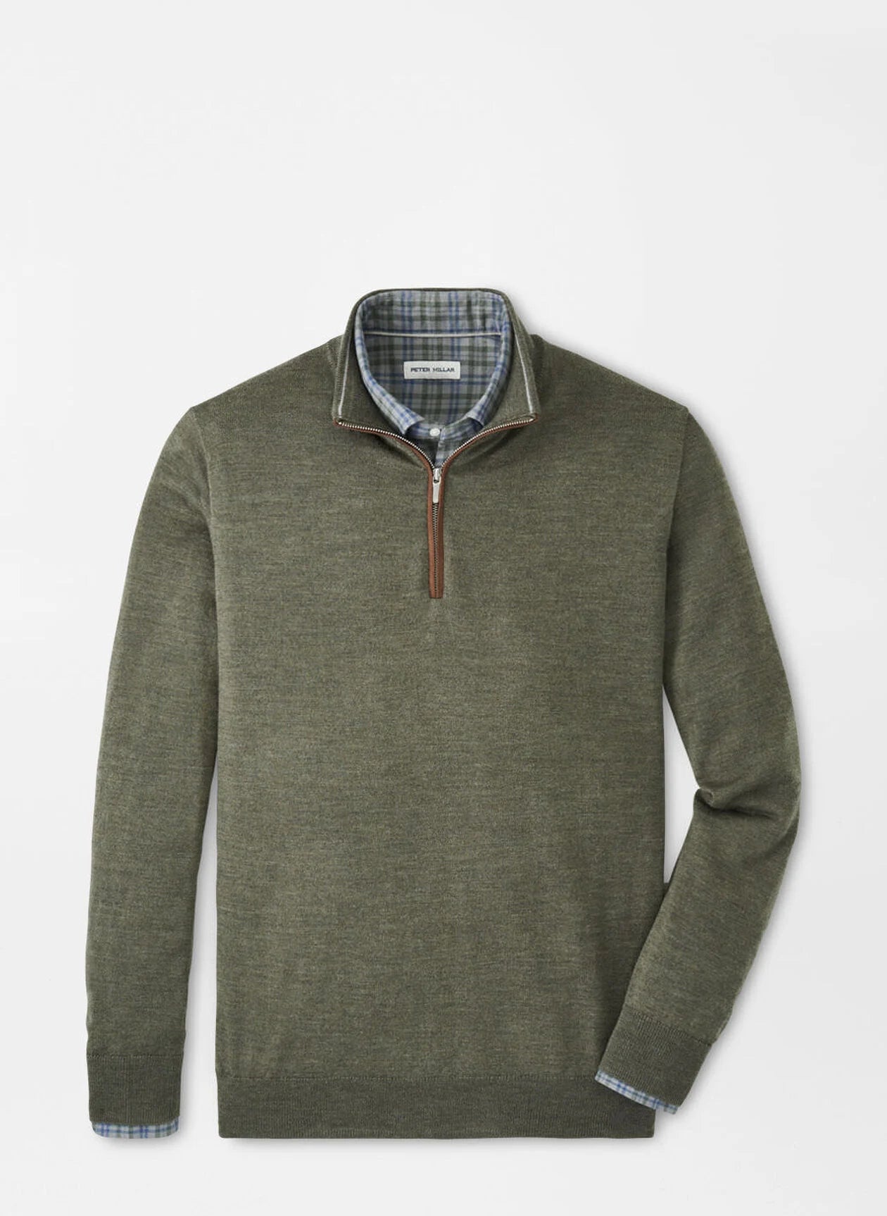 Autumn Crest Suede Trim Quarter-Zip-Basil