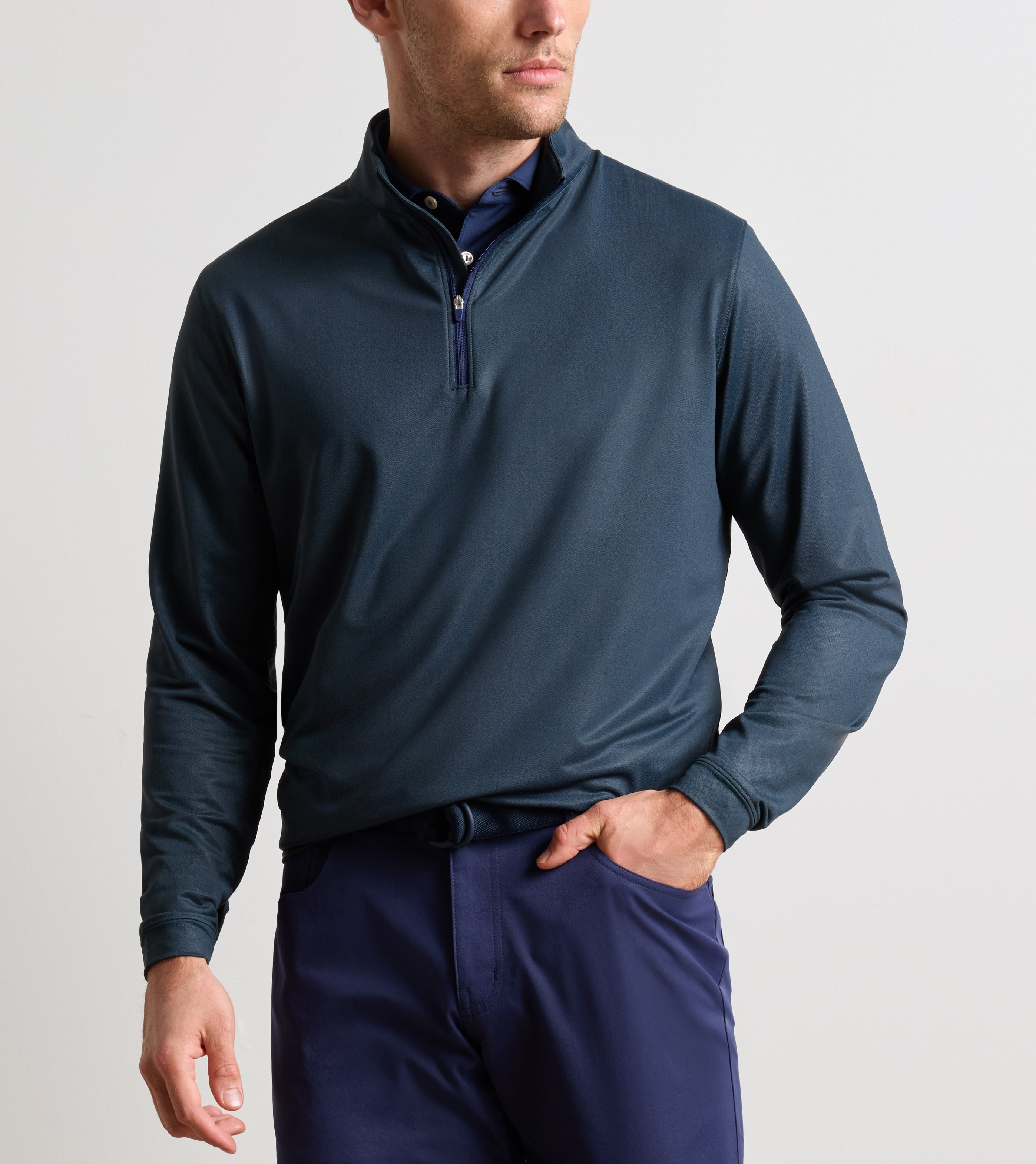 HERRINGBONE 1/4 ZIP-MF26EK40D-PNBRK