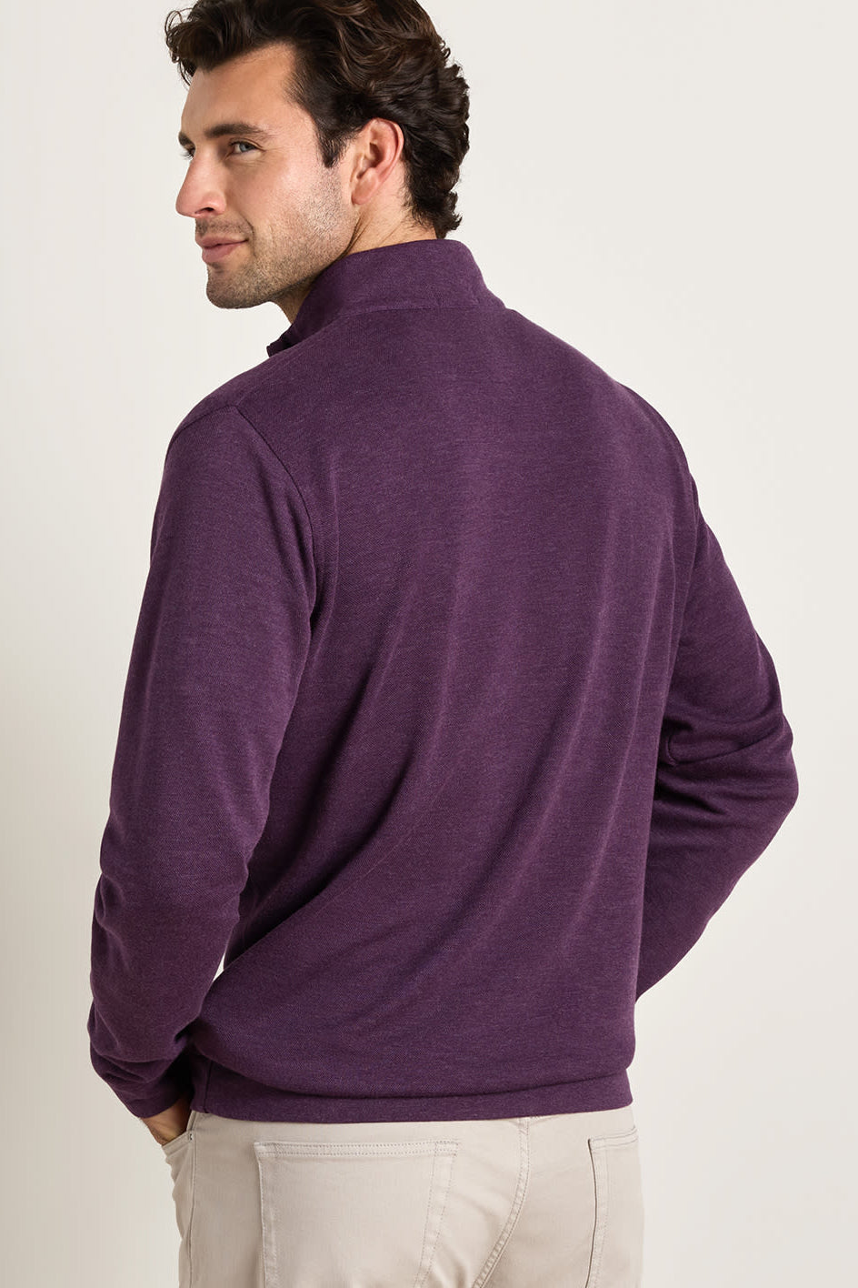 Crown Comfort Quarter-Zip Pullover-MF26K49-Grapeseed