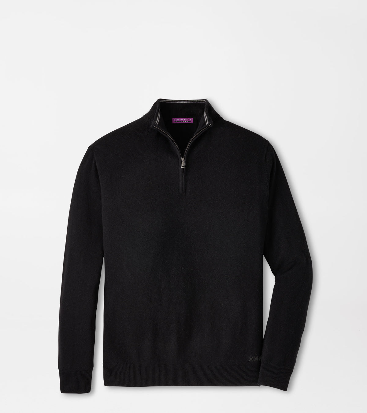Crown Anniv. Cashmere 1/4 Zip Sweater-BLK