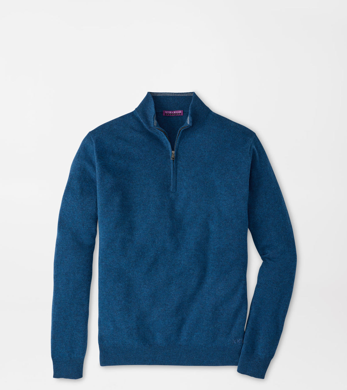 Crown Anniv. Cashmere 1/4 Zip Sweater-Ocean Blue