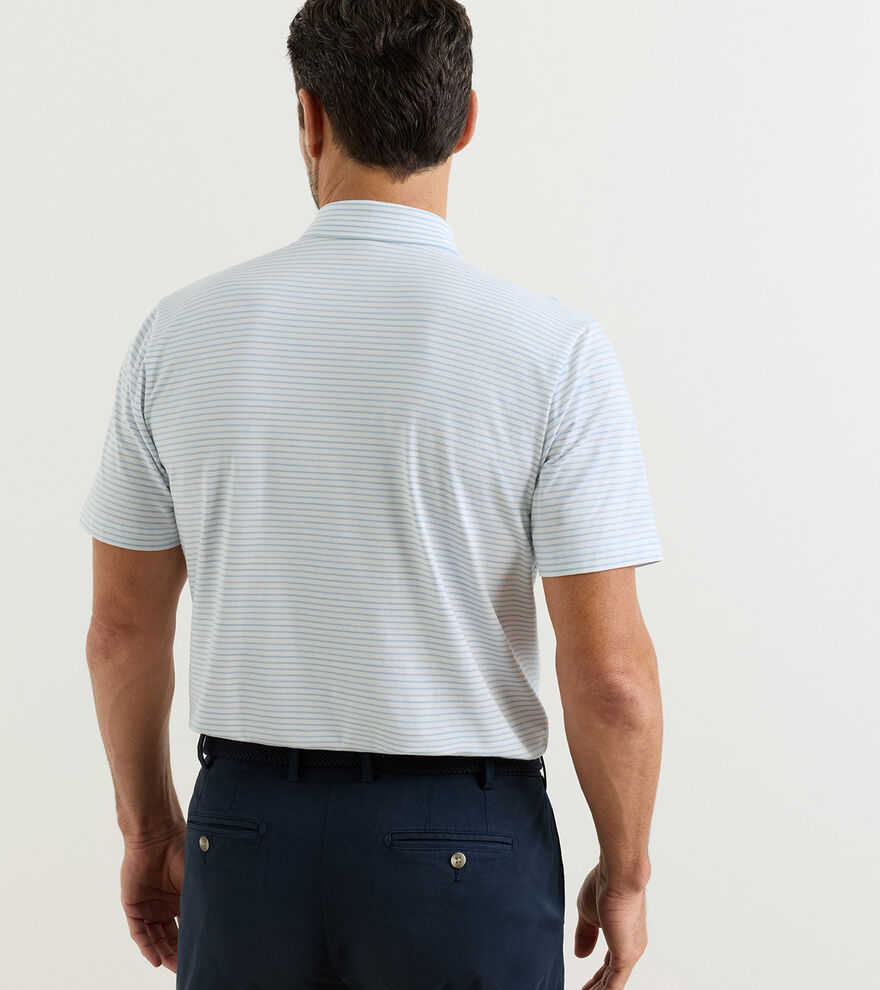 Gilman Stripe Cotton Flex Polo-MS26K53-White