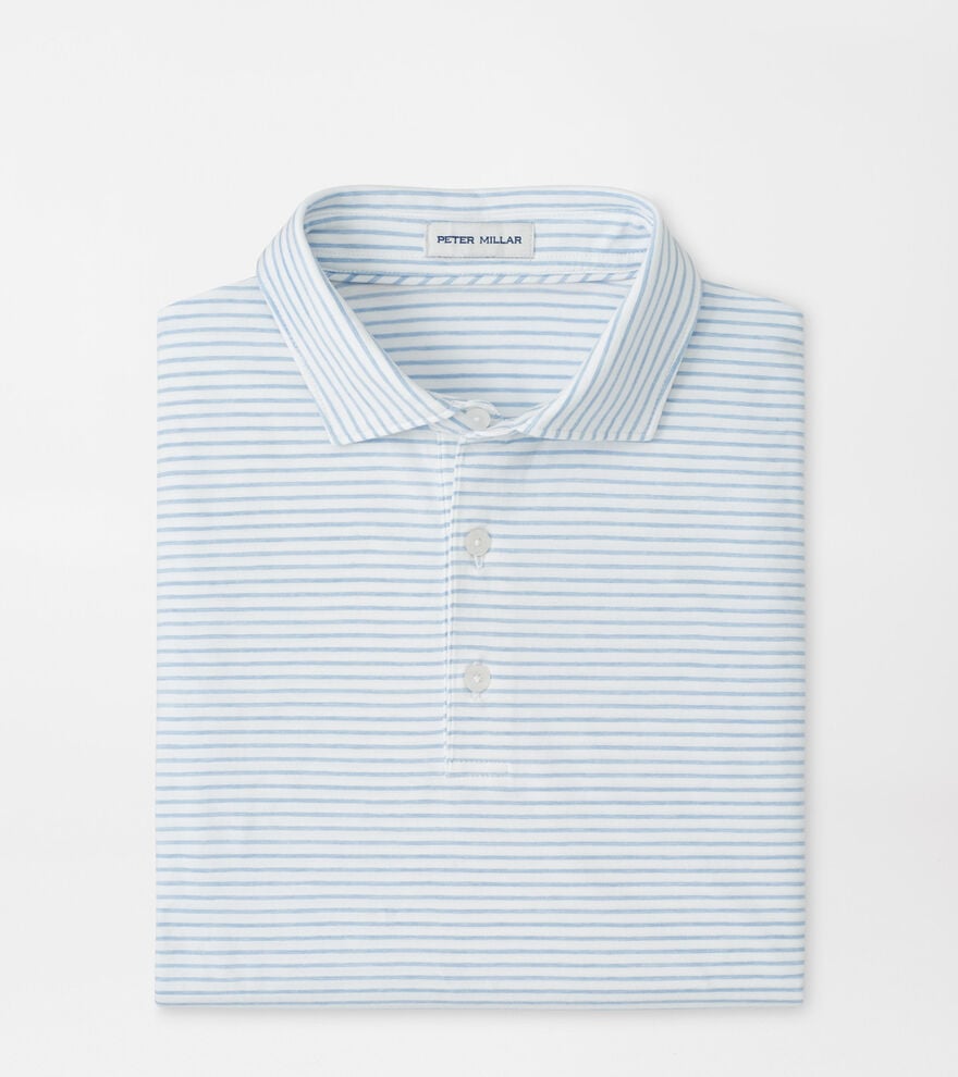 Gilman Stripe Cotton Flex Polo-MS26K53-White