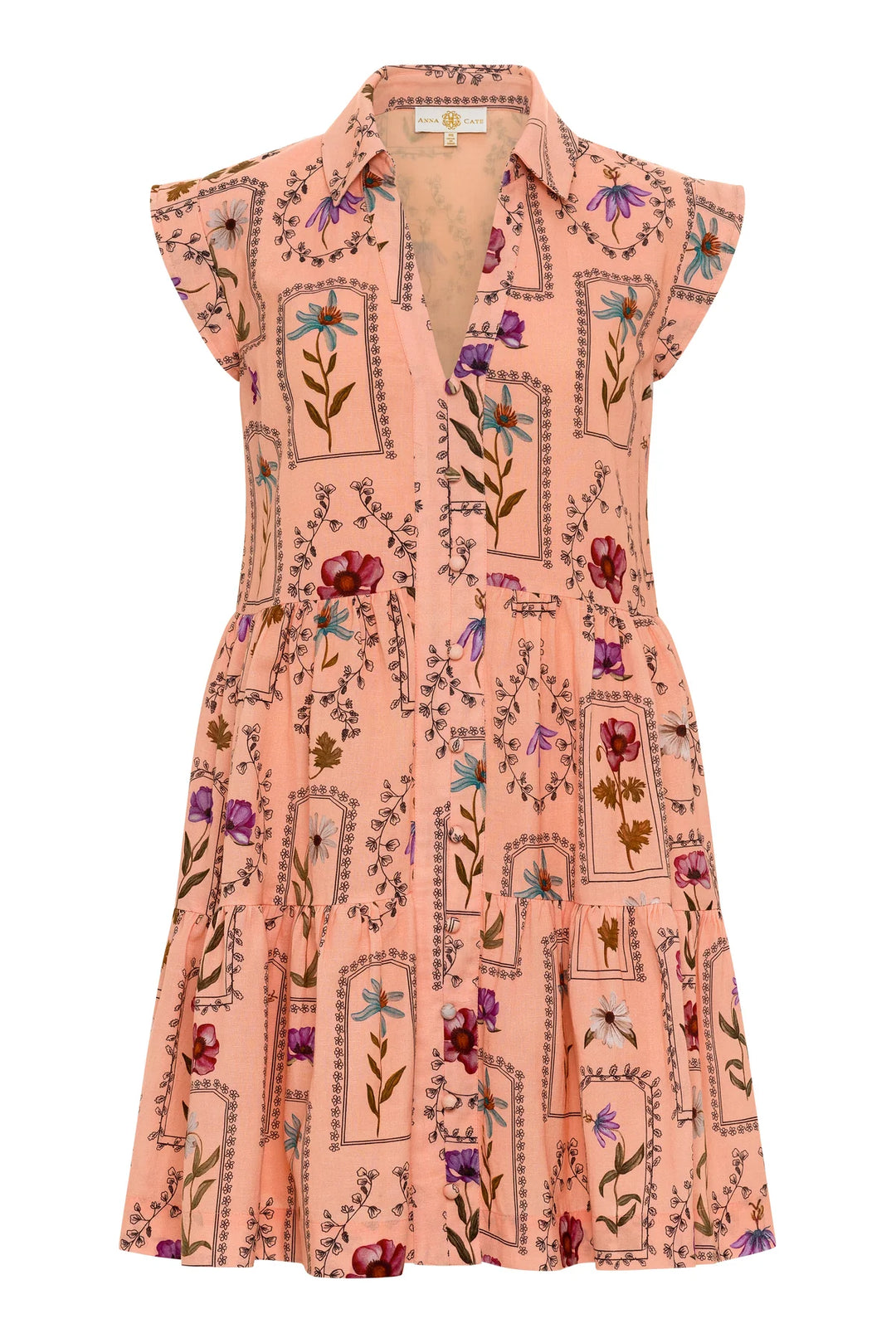 Mary Dress - Coral Stamp