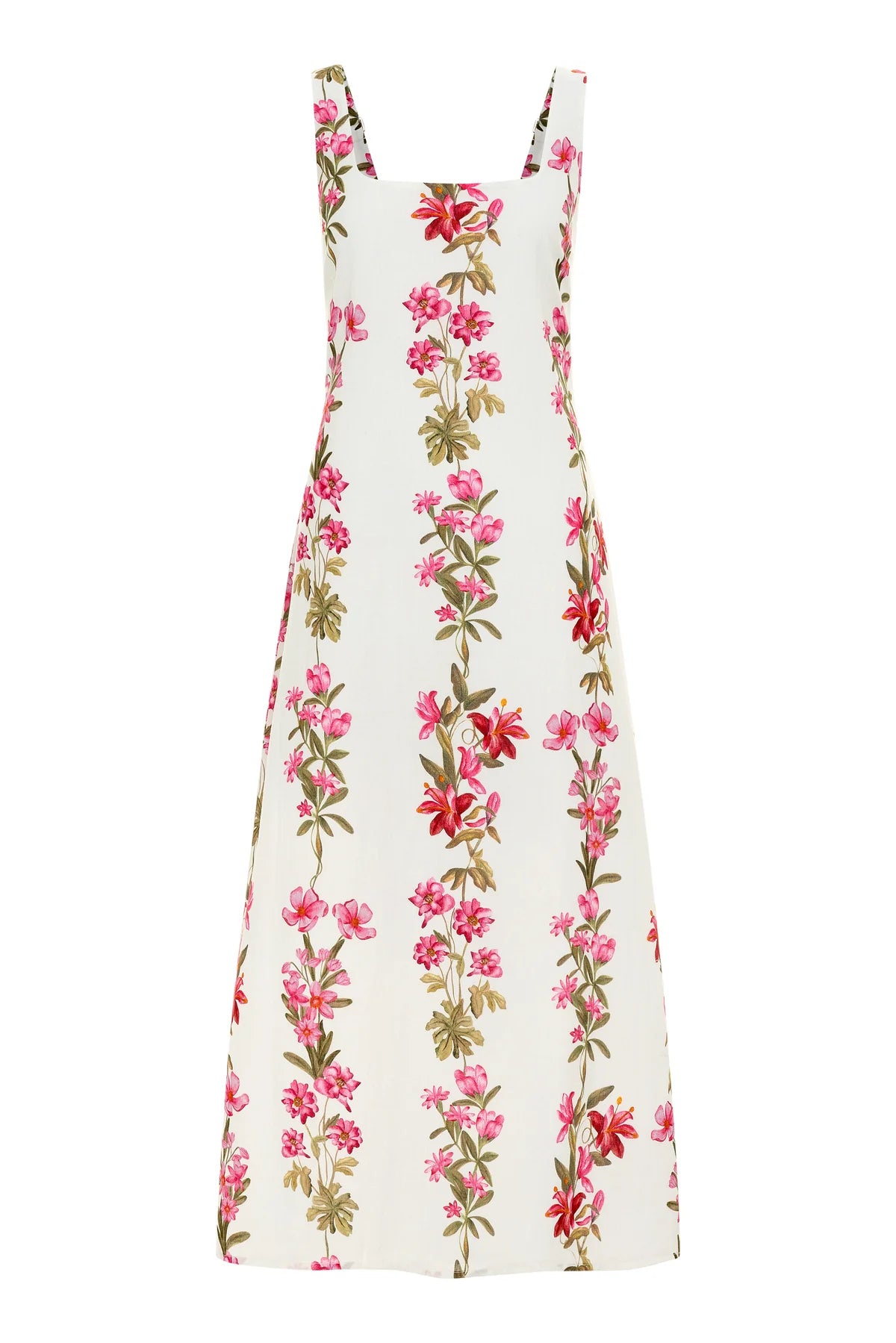 Minnie Midi - Pink Floral Stripe