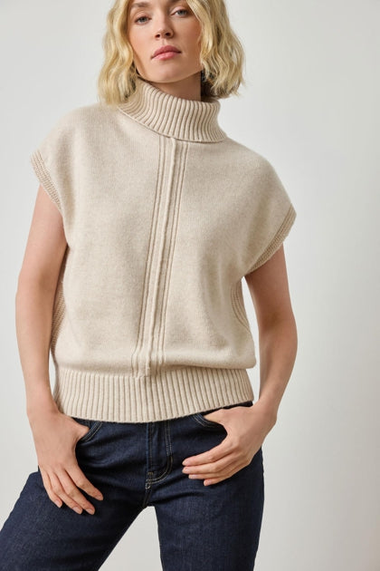 Turtleneck Wedge Sweater - Oat