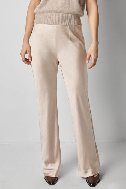 Satin Clean Front Pant-Angora
