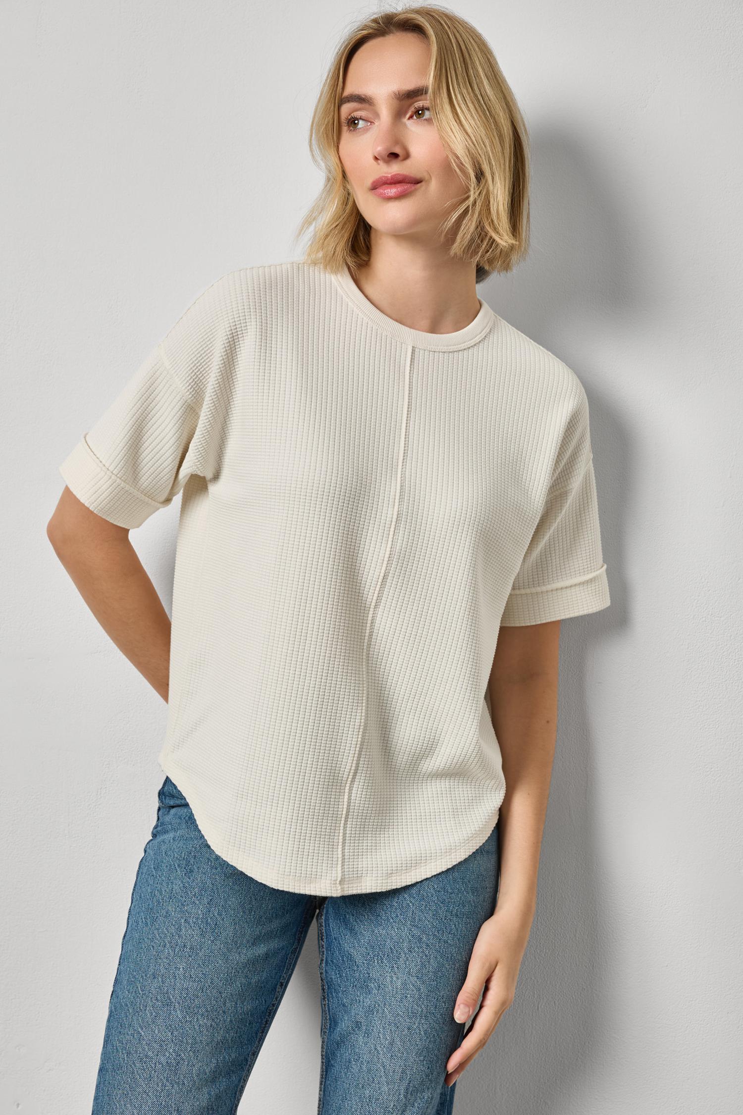 Drop Shoulder Sweatshirt- Ecru