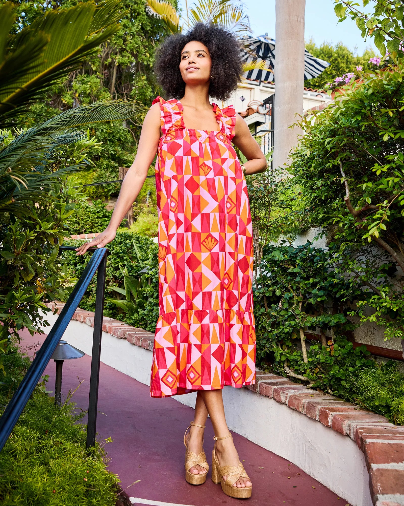 Serenity Dress in Underwater Mosaic - Pink Crush