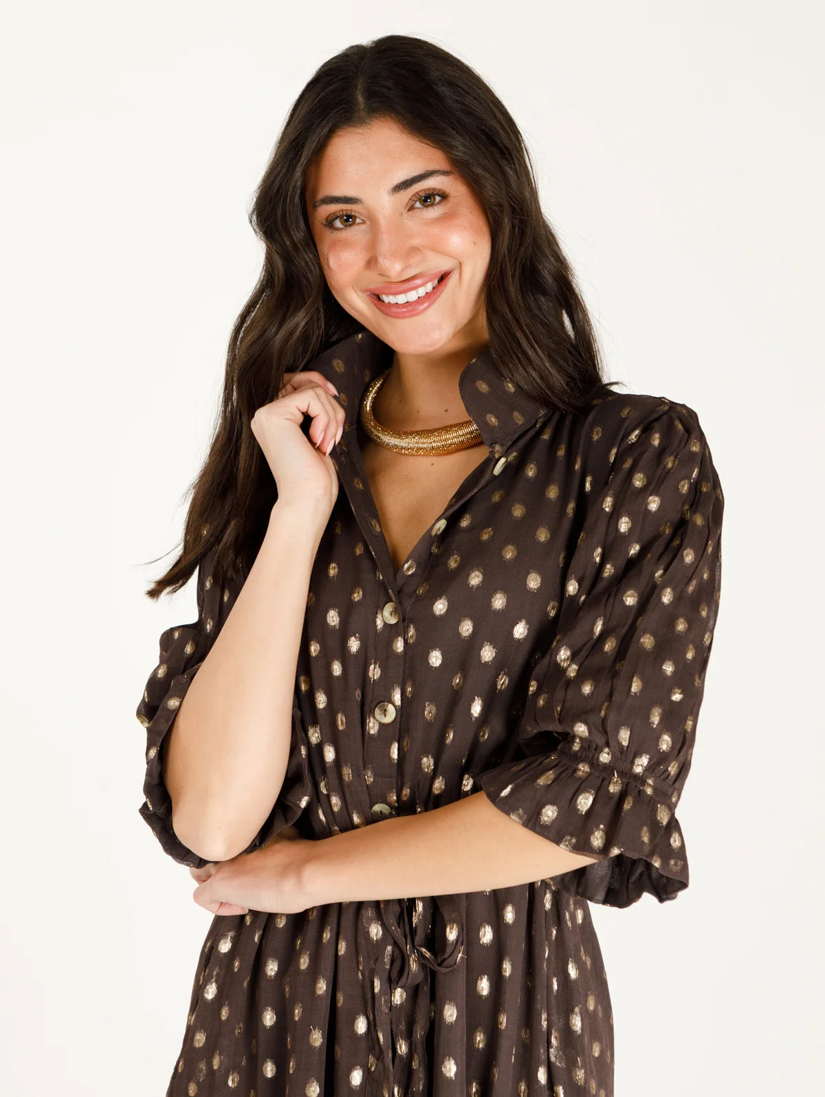 Catherine - Chocolate Brown Lurex