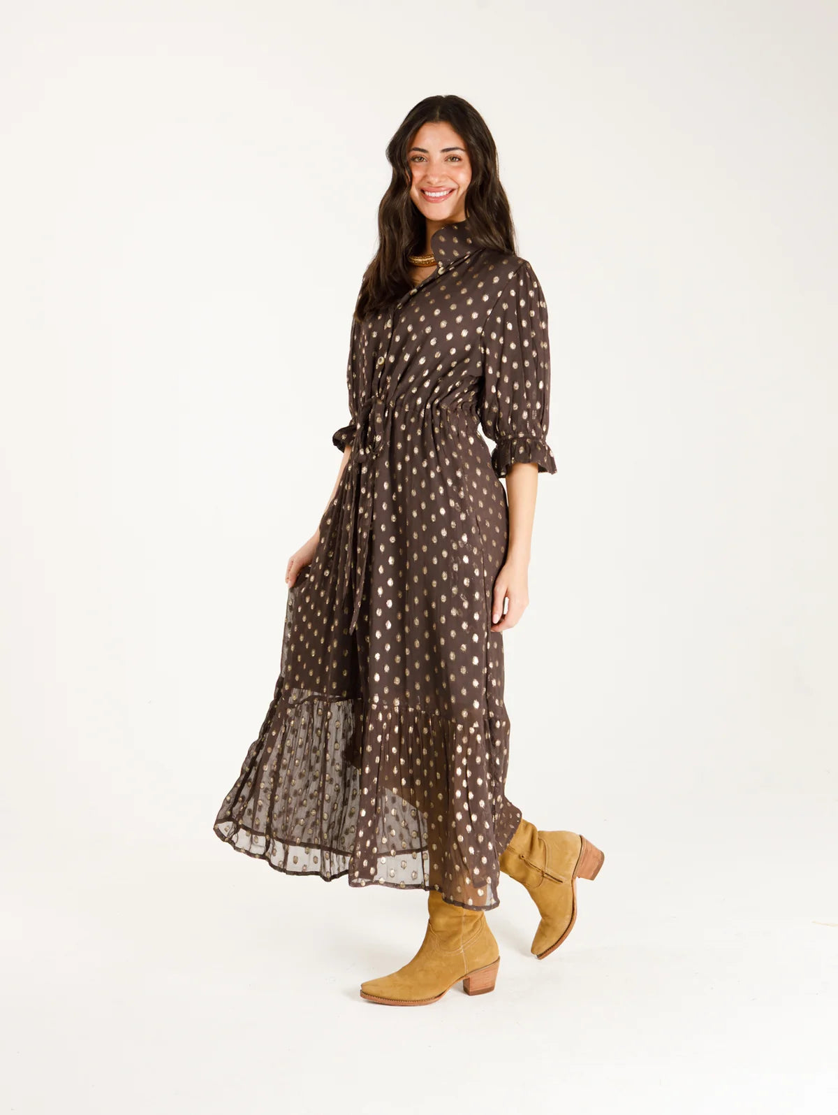 Catherine - Chocolate Brown Lurex
