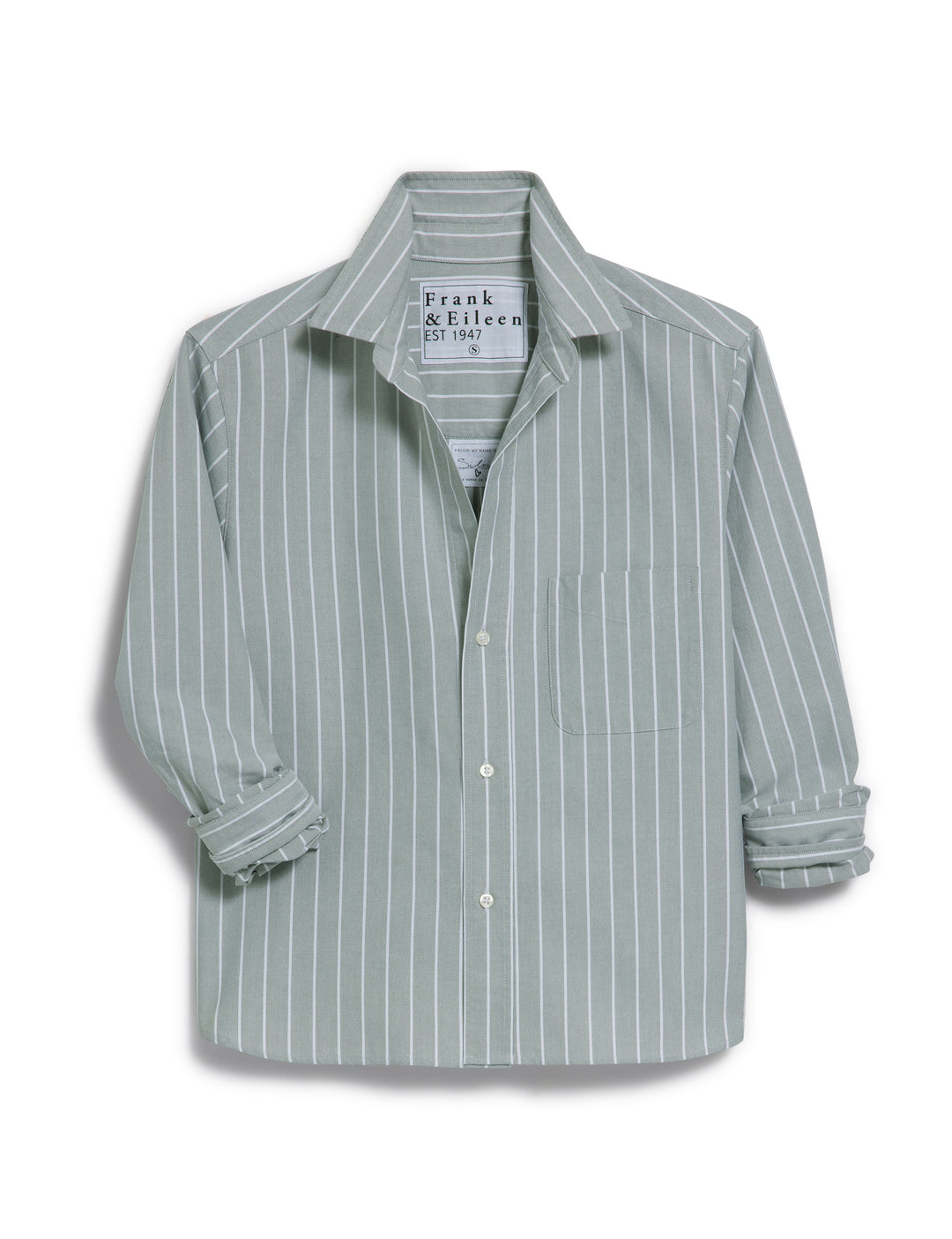 Silvio Shirt - Army Green Stripe Oxford - AGSX