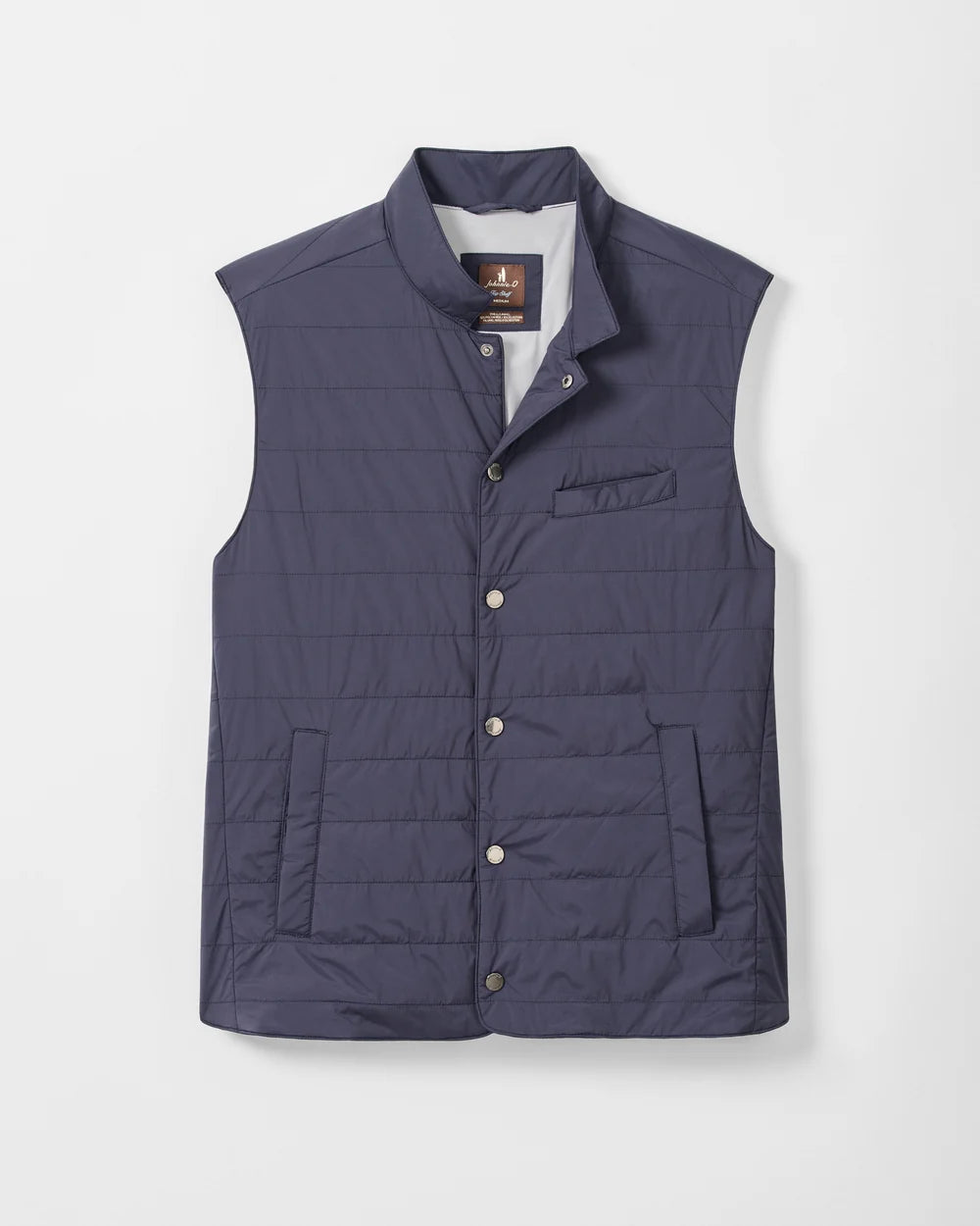 Bauer Snap Front Quilted Vest-Navy