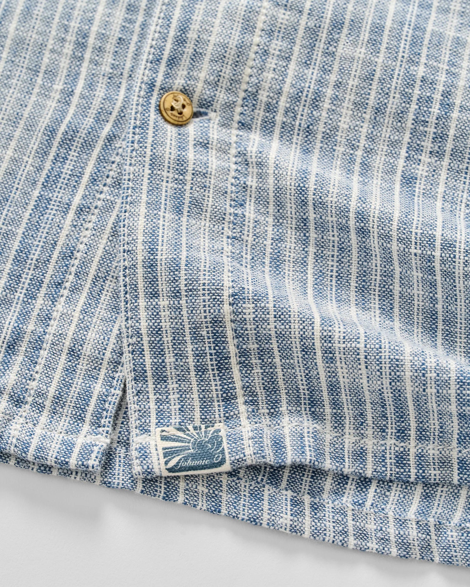 Short Sleeve Button Down - Ennis Indigo Dyed Stripe