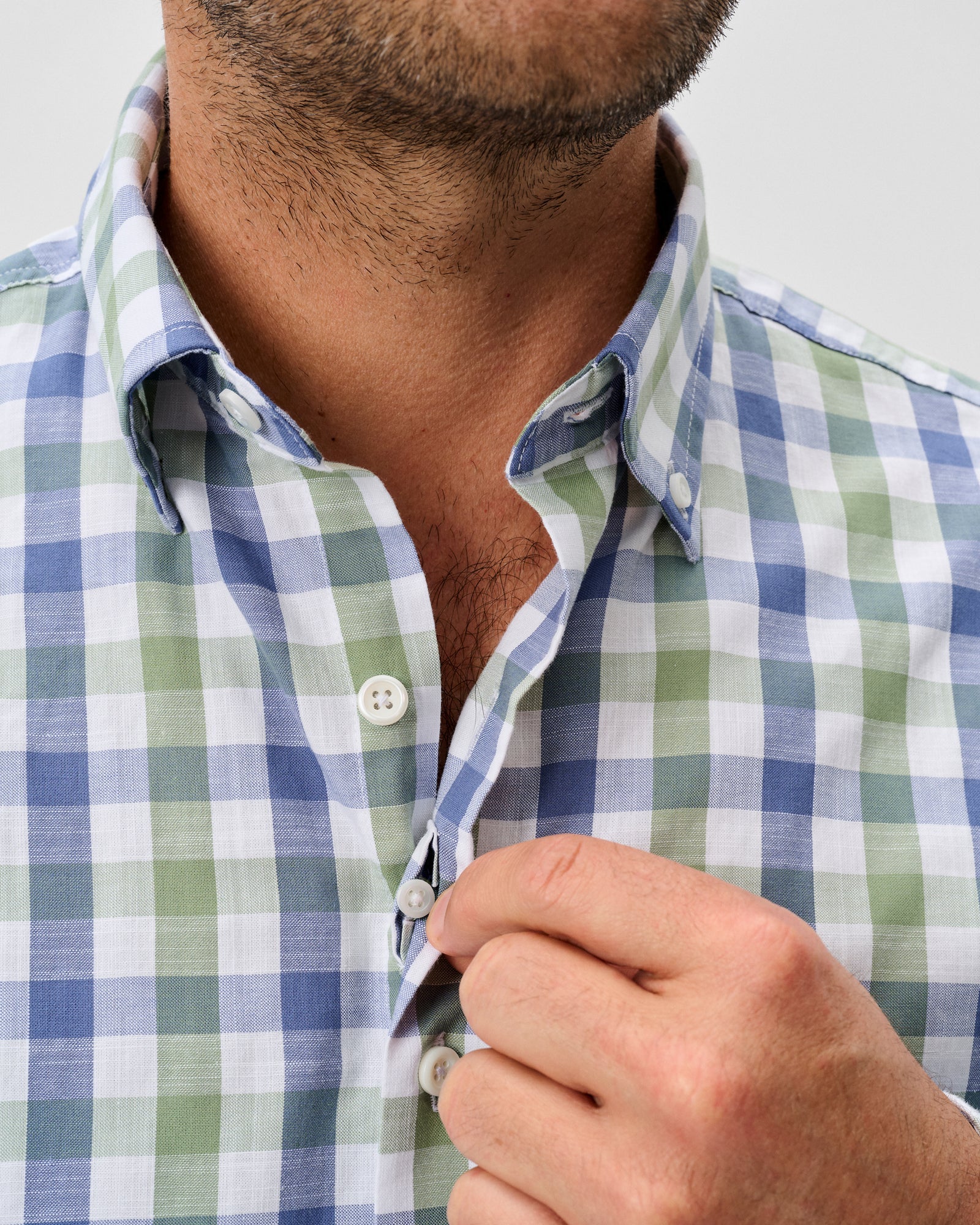 Slub Cotton Button Down Shirt-Candler Forest