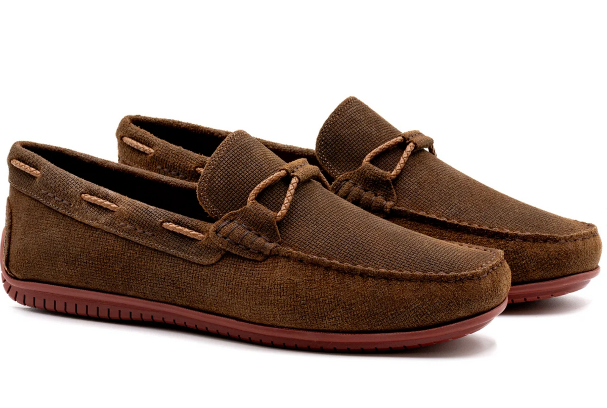 Bermuda Suede Braided Bit Loafers-Burnt Oak