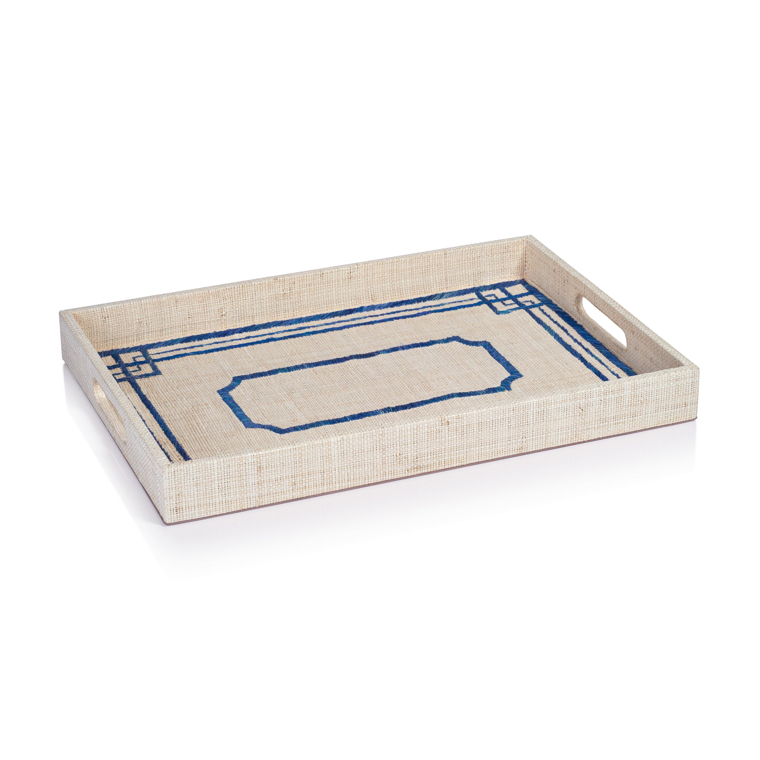 BMH - Zodax Blue Raffia Tray (1)