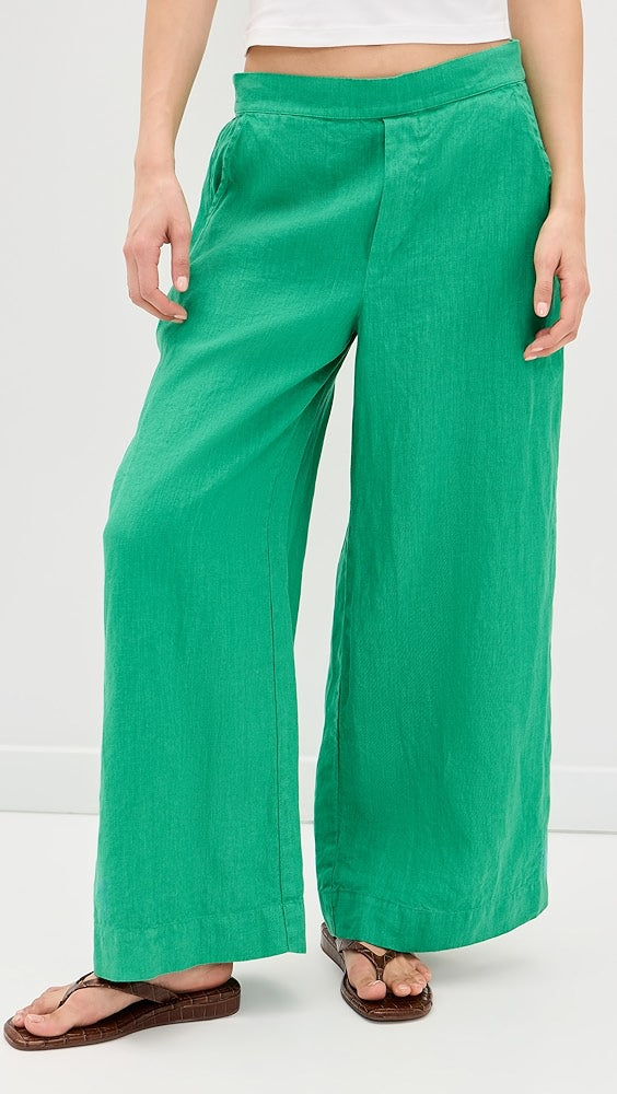 Maisie Pull-On Wide Leg Crop-Kelly Green