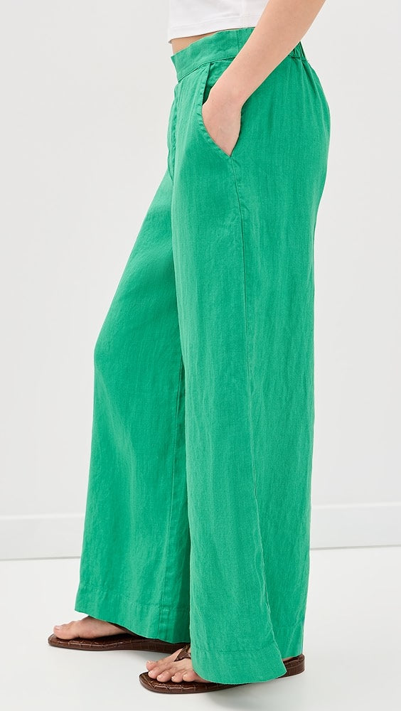 Maisie Pull-On Wide Leg Crop-Kelly Green