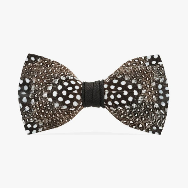 Guinea Fowl Feather Bow Tie