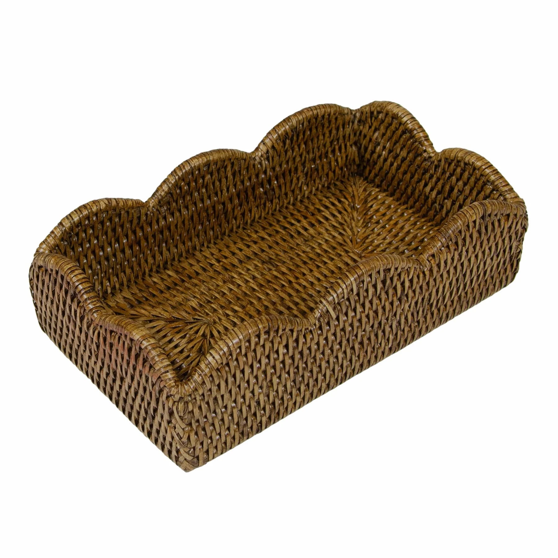 BMH - Scalloped Rattan Guest Towel Holder