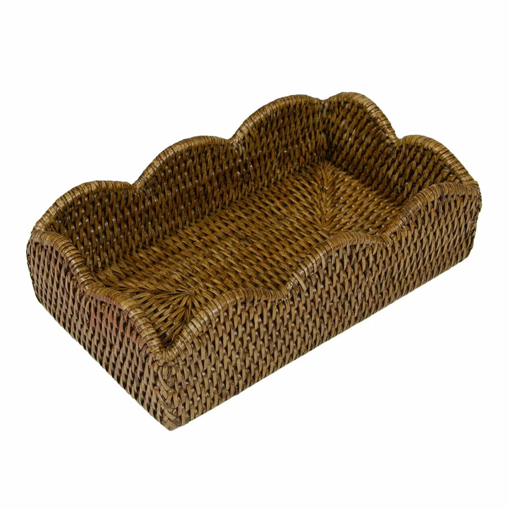 BMH - Scalloped Rattan Guest Towel Holder