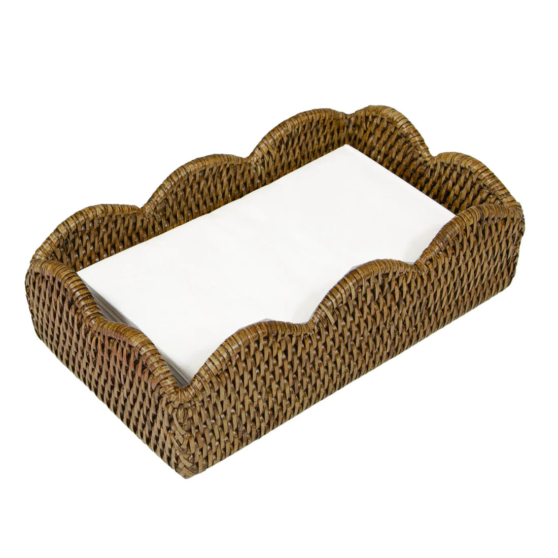 BMH - Scalloped Rattan Guest Towel Holder