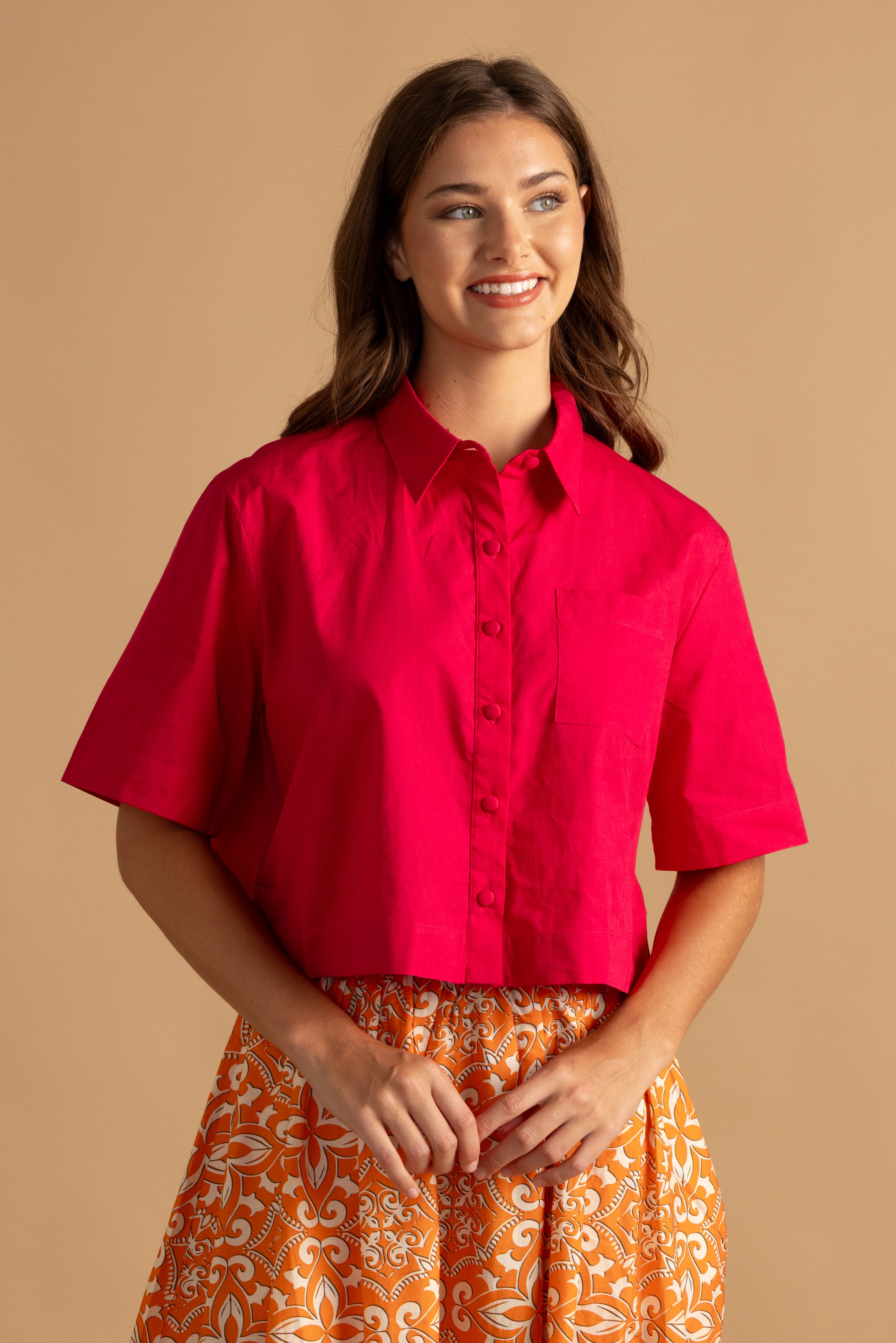 Tessa Top - Bright Rose