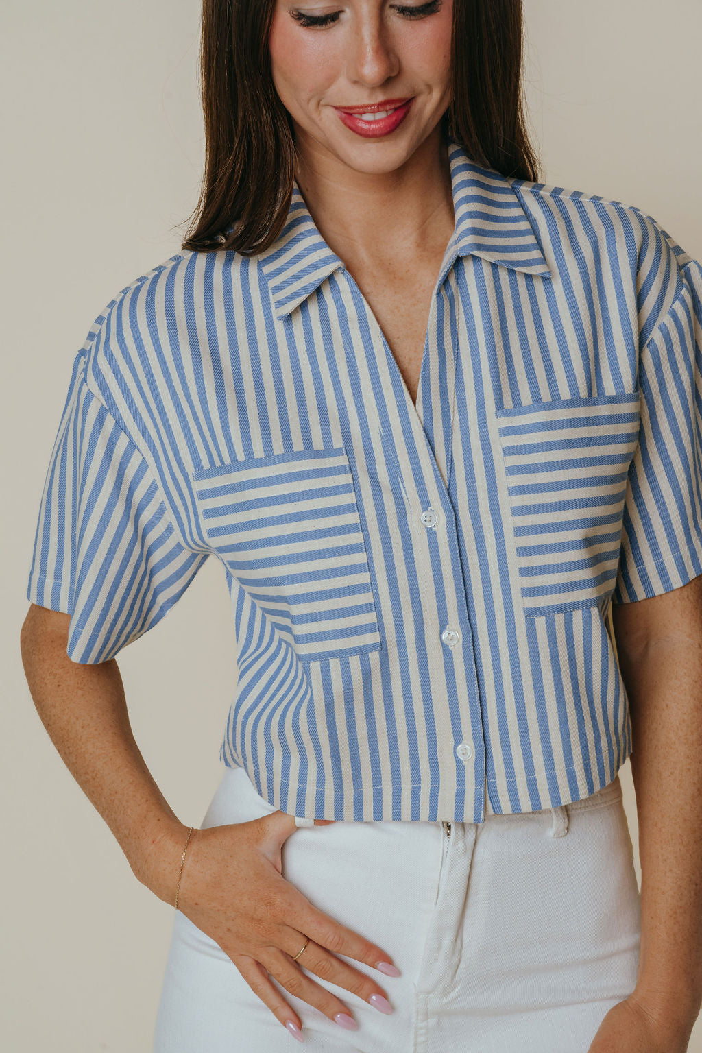 Trish Top - Blue Stripe