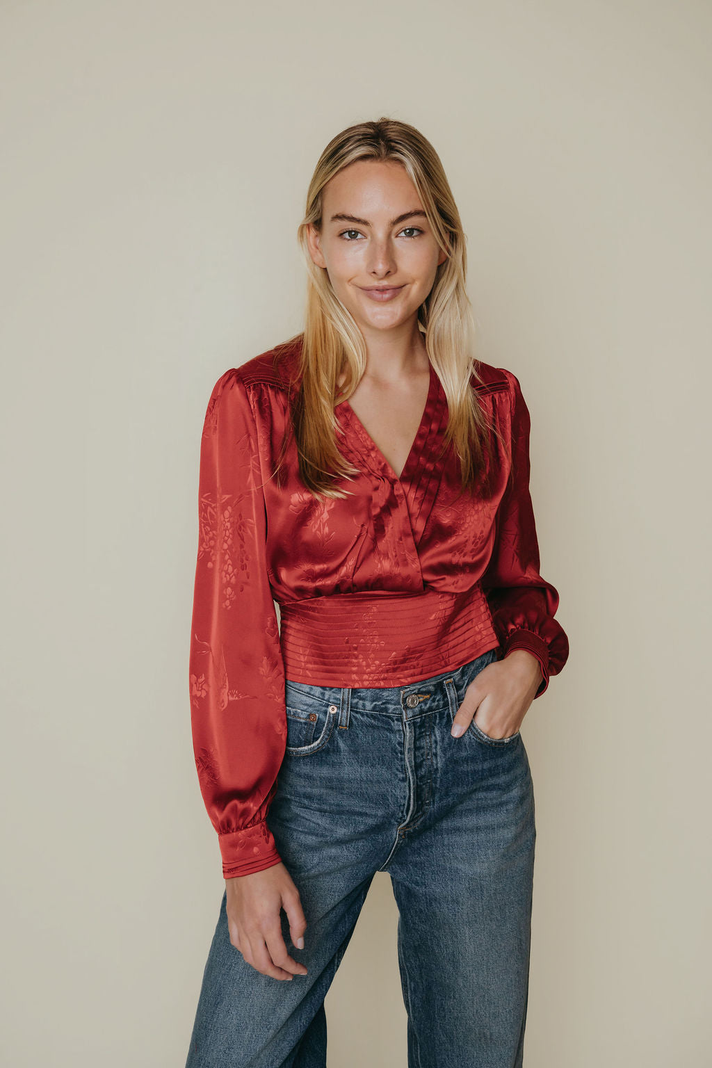 Avery Top - Red Floral