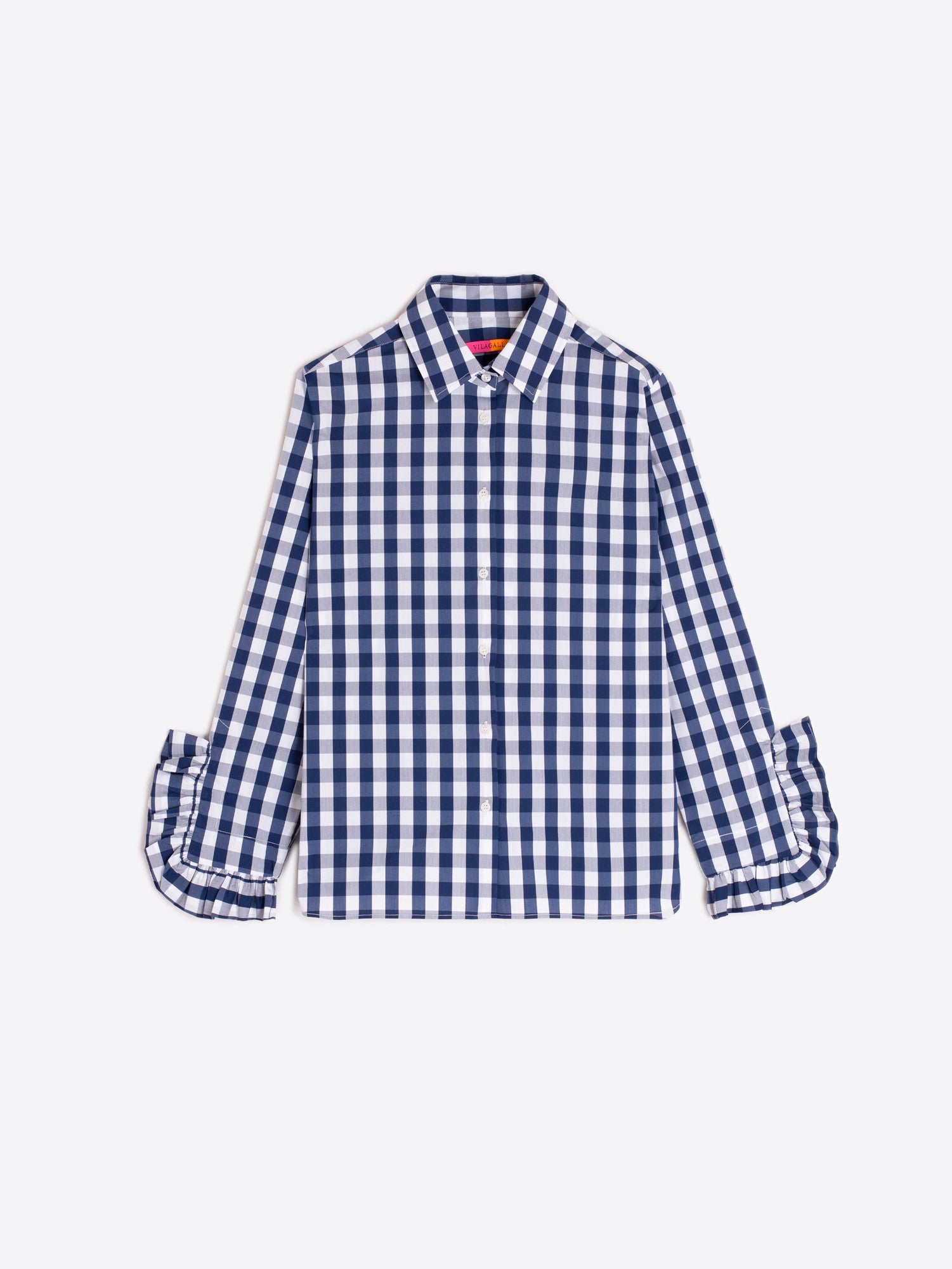 GINGHAM SHIRT WITH XL RUFFLES - 32816
