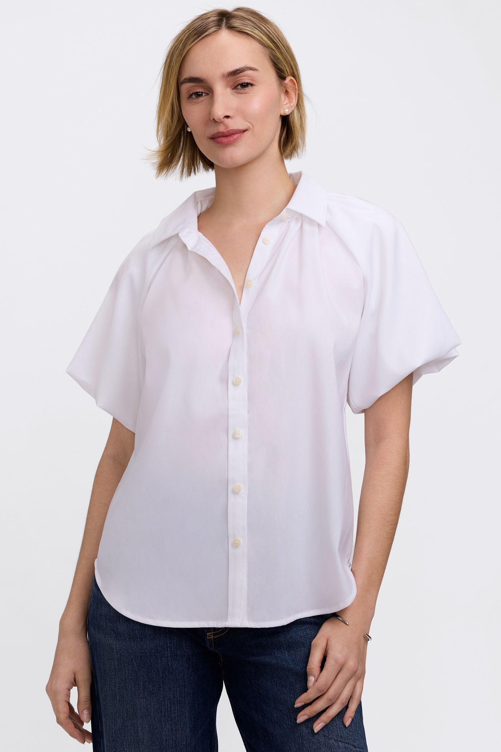 Paula Puff Sleeve Shirt - White