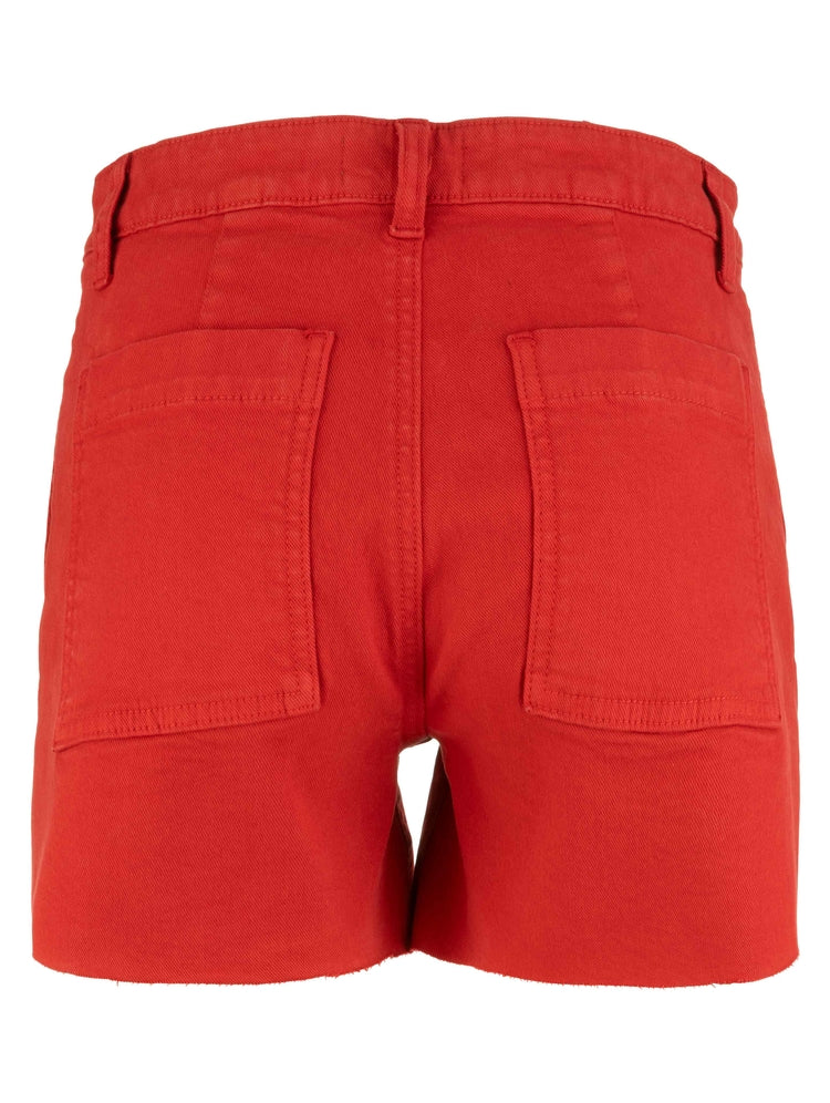 Jane High Rise Short Raw Hem-Tomato