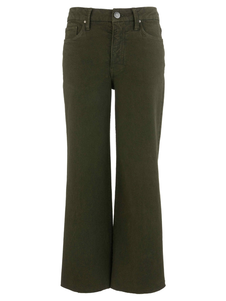 Meg High Rise Wide Leg Raw Hem - Tuscan Olive