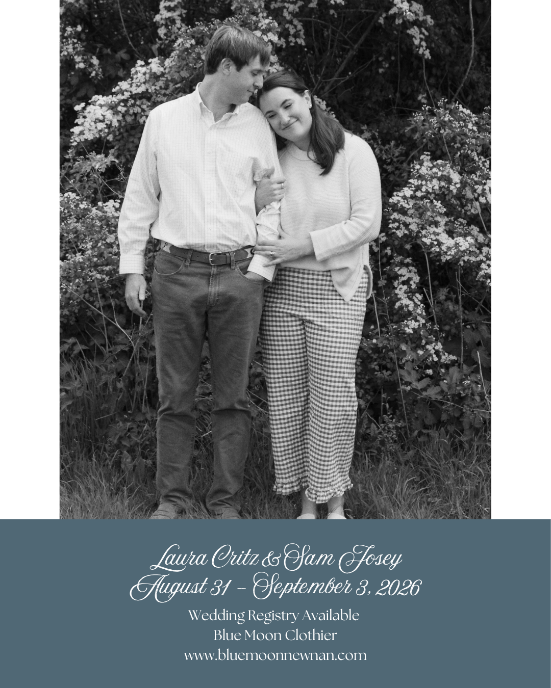 Laura Critz & Sam Josey August 31 - September 3, 2026