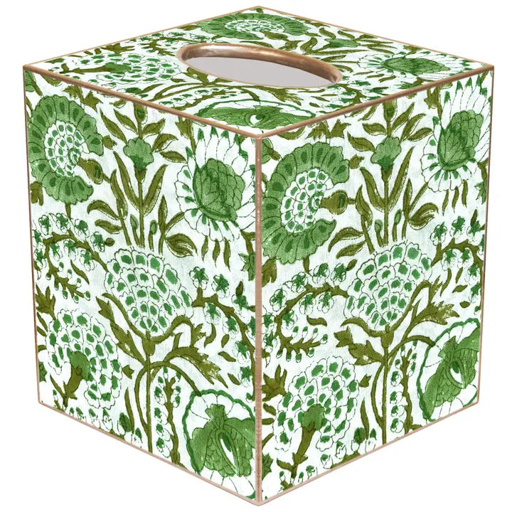 BMH - Green Floral Tissue Box Cover