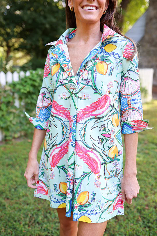 Mint Chinois Shirt Dress Short