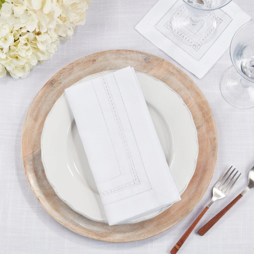BMH - Linen Hemstitch Dinner Napkin Set/4 (2)