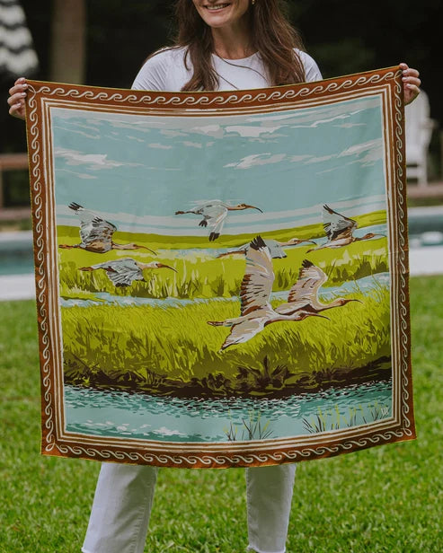 Chartreuse Marsh Flyer Silk Scarf