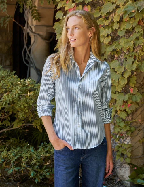Barry Tailored Button-Up Shirt - Multi Green Stripe