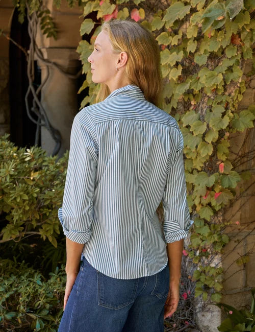 Barry Tailored Button-Up Shirt - Multi Green Stripe