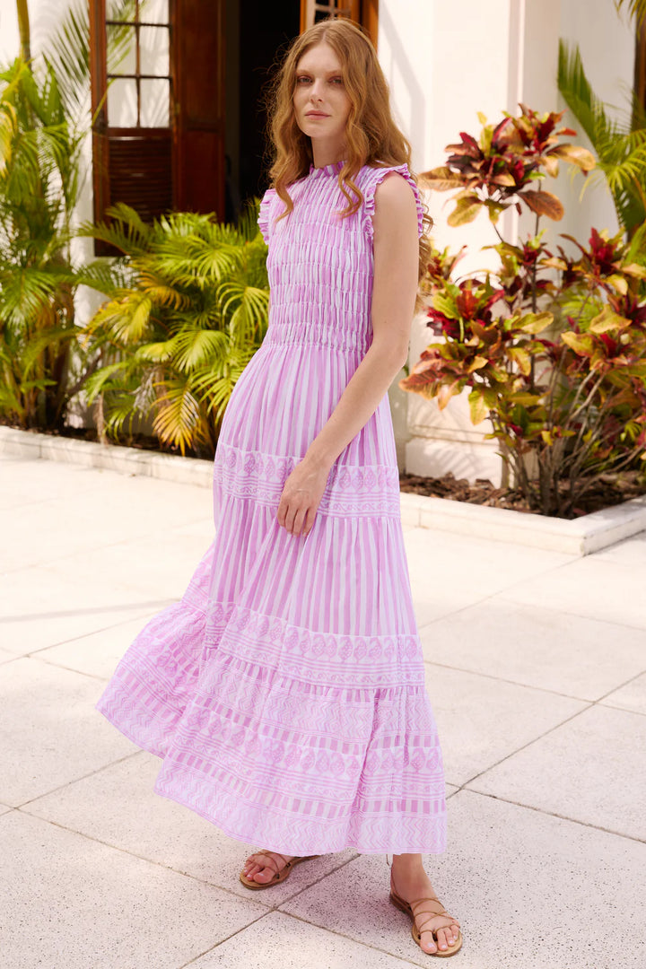 Sleeveless Smocked Maxi - Santorini Lilac