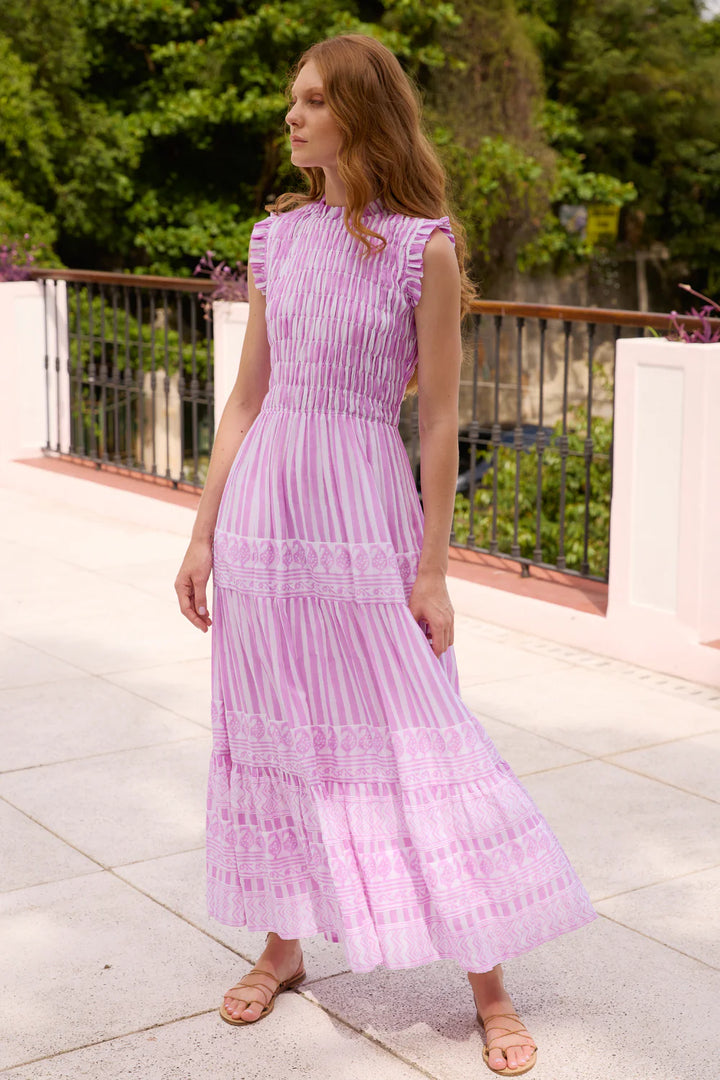 Sleeveless Smocked Maxi - Santorini Lilac