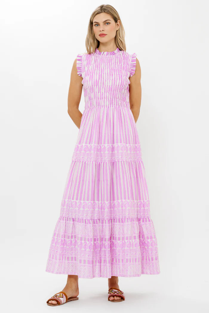 Sleeveless Smocked Maxi - Santorini Lilac