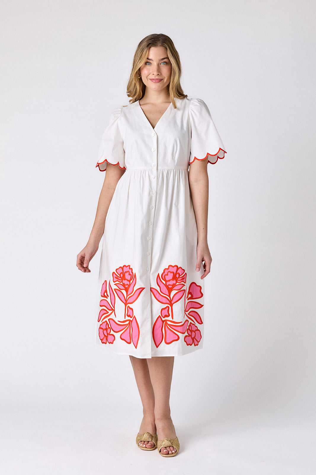 Luca Dress - Ivory w/Emb