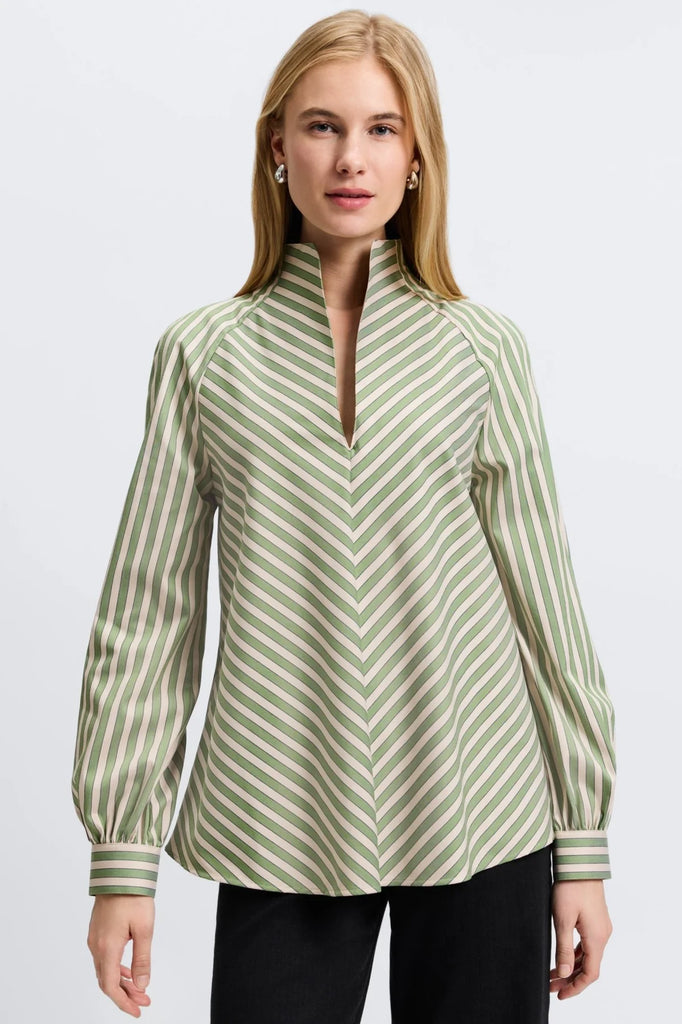 Daphne Olive Stripe Popover